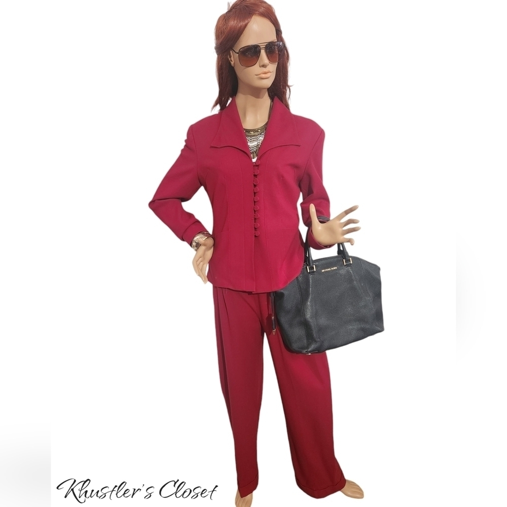 Bebe San Francisco Red Pants Suit SZ 8